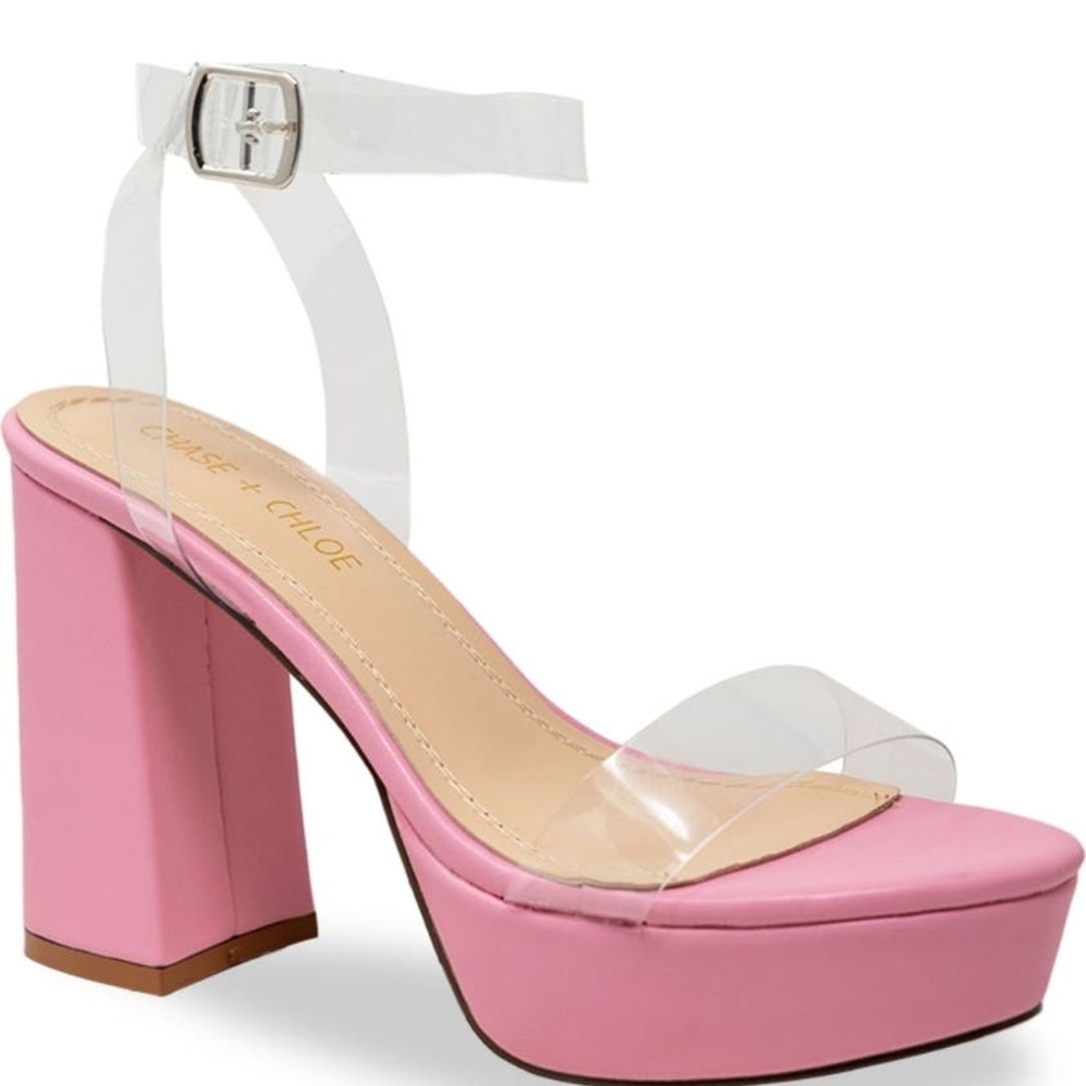 *Brand NEW* Chase + Chloe Pink Block Heel Sandals Size 9